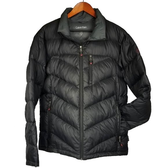 Calvin Klein Puffer Lightweight Duck Down Men's Large Black Jacket Coat - Picture 9 of 9
